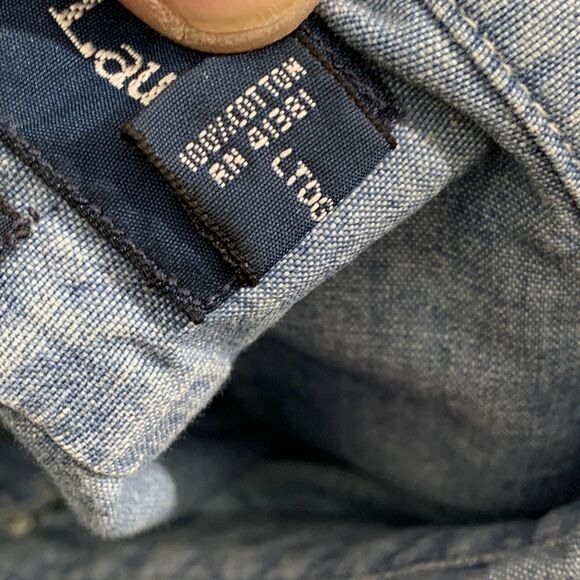 Ralph Lauren Shirt Mens XL Denim Classic Fit Button Down Chambray Red Pony Logo - Picture 13 of 16